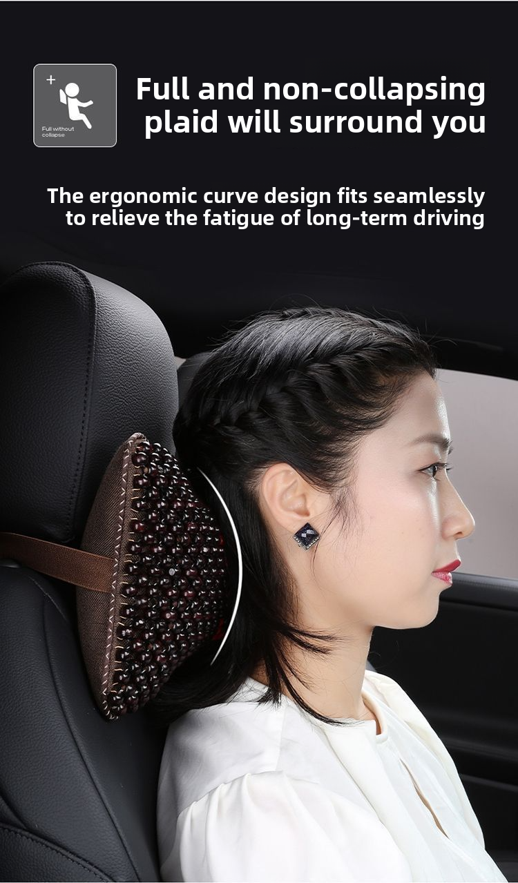 Headrest Wooden Beads Summer Breathable Small Car Neck Support Pillow For GAC Trumpchi GS4 GS5 Speedo Legend GA_voghion.com