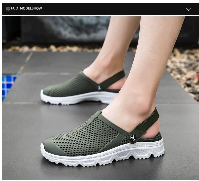 Pantofole estive da uomo alla moda antiscivolo per padre di mezza età, sandali per anziani con punta chiusa e suola spessa_voghion.com