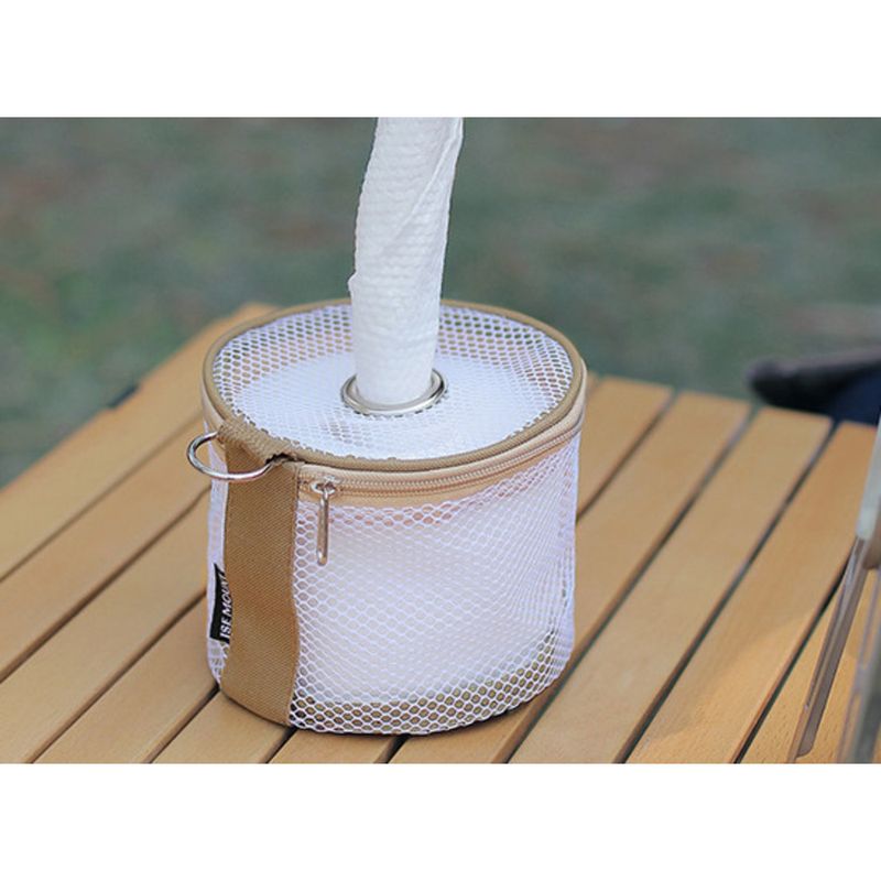 Outdoor-Netzrolle Handtuch Auto tragbare Box, Camping hängende Mesh-Aufbewahrungstasche, Papierröhre_voghion.com