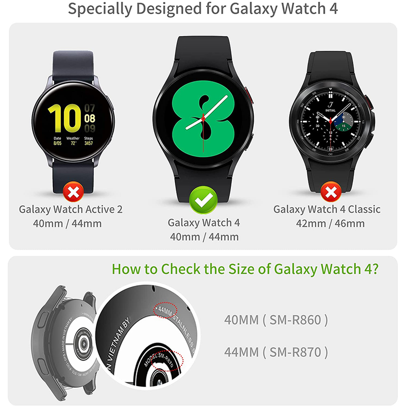 Galaxy Watch4 Screen Protector Case Anti-drop Anti-scratch for Samsung Galaxy Watch 4 5 40mm 44mm Cover + Glass All-in-one Shell_voghion.com