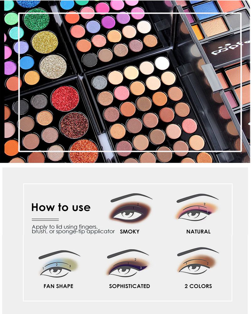 Make-up-Sets POPFEEL Exklusive 40-Farben-Perlglanz-Lidschattenpalette 10 Make-up-Pinsel Foundation-Pinsel Beauty-Tools_voghion.com