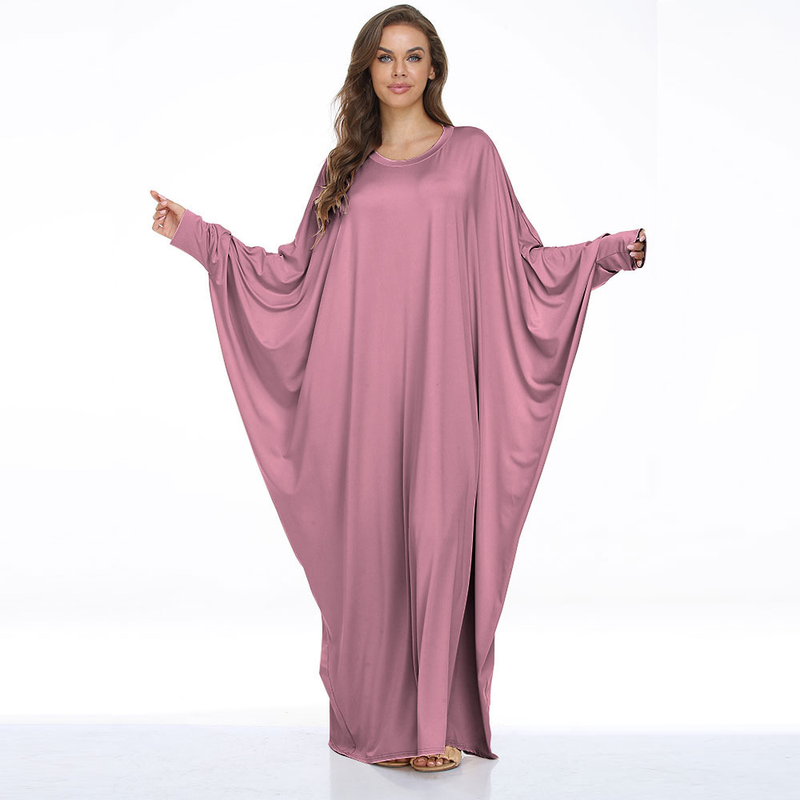 Plus Size Women's Bat Robe Casual Dress Muslim Robe Cross Border Clothes_voghion.com