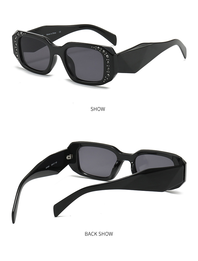 2023 nieuwe trendy diamant met UV-bestendig klein frame vierkant PRA-ontwerp, hoogwaardige zonnebril voor dames_voghion.com