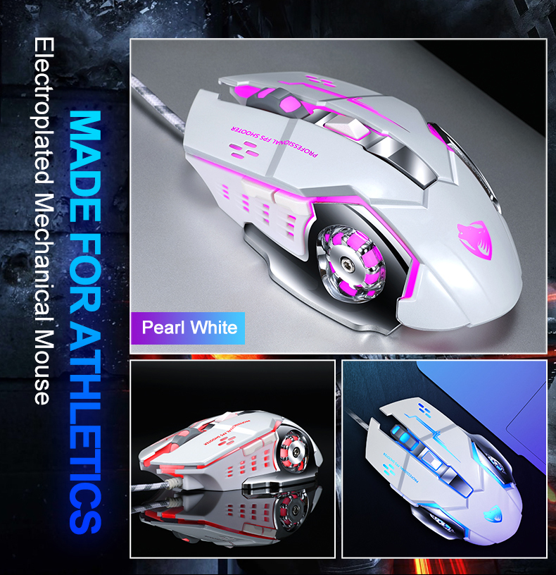 V Wired New Game Mouse ro Προγραμματισμός Μηχανικό ποντίκι DPI Επαγγελματικό ποντίκι υπολογιστή gaming για LoL_voghion.com