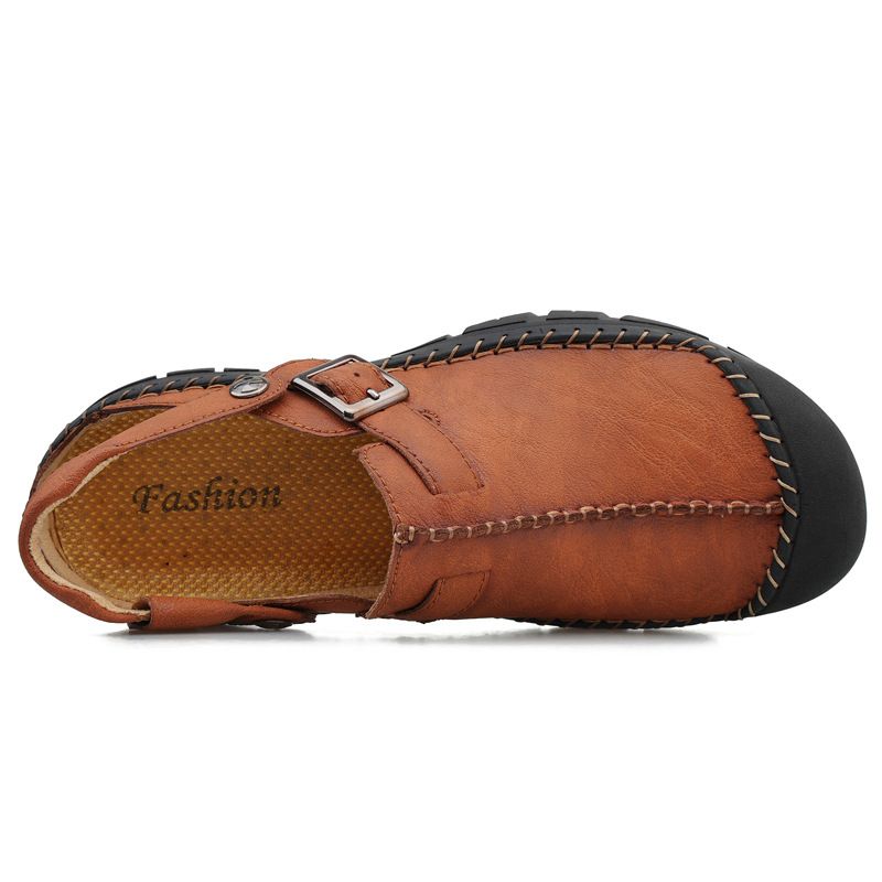 Unschlagbare Qualität Herren Leder Oversized Dutt, Sommer Neue Herren Sandalen, Hausschuhe, Casual_voghion.com