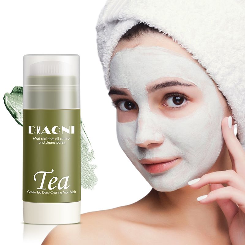 Treatments & Masks New Product DIAONI Green Tea Mud Solid Mask Stick Oil Control Deep Cleansing Pores Blackhead Smearable Mask_voghion.com