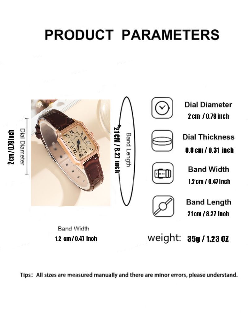 Quartz Watch Retro Blue Needle Scale Watch Design Simple Fashion Square Watch_voghion.com