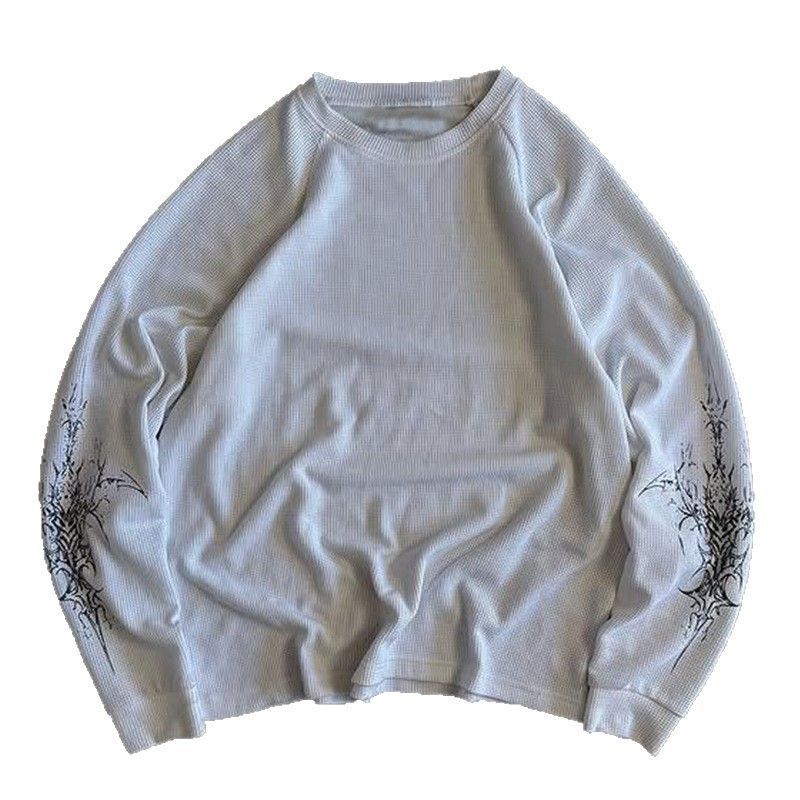 Sweat à capuche style streetwear à imprimé dessin animé gothique - Pull décontracté unisexe à manches longues et col rond au design minimaliste_voghion.com
