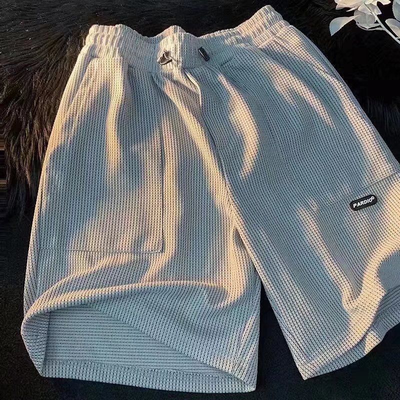 Roupas masculinas Internet celebridade ternos moderno versátil estilo coreano bonito estilo Hong Kong solto fino esportes manga curta shorts terno de duas peças_voghion.com