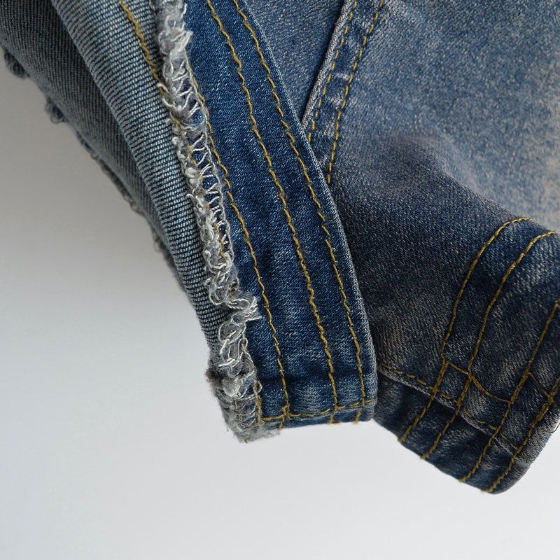 Shorts in denim americano da donna con ragazze piccanti, base stile Instagram, vita alta elastica a trapezio, glutei avvolti,_voghion.com