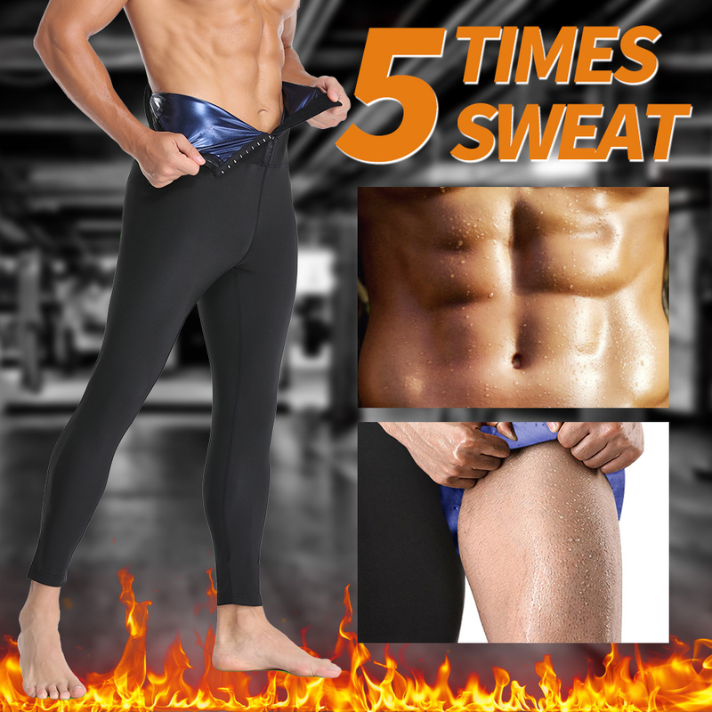 Abiti da uomo Pantaloni da sauna Leggings per il sudore Pantaloni a compressione dimagranti a vita alta Pantaloni termici per il corpo Shaper per la perdita di peso_voghion.com