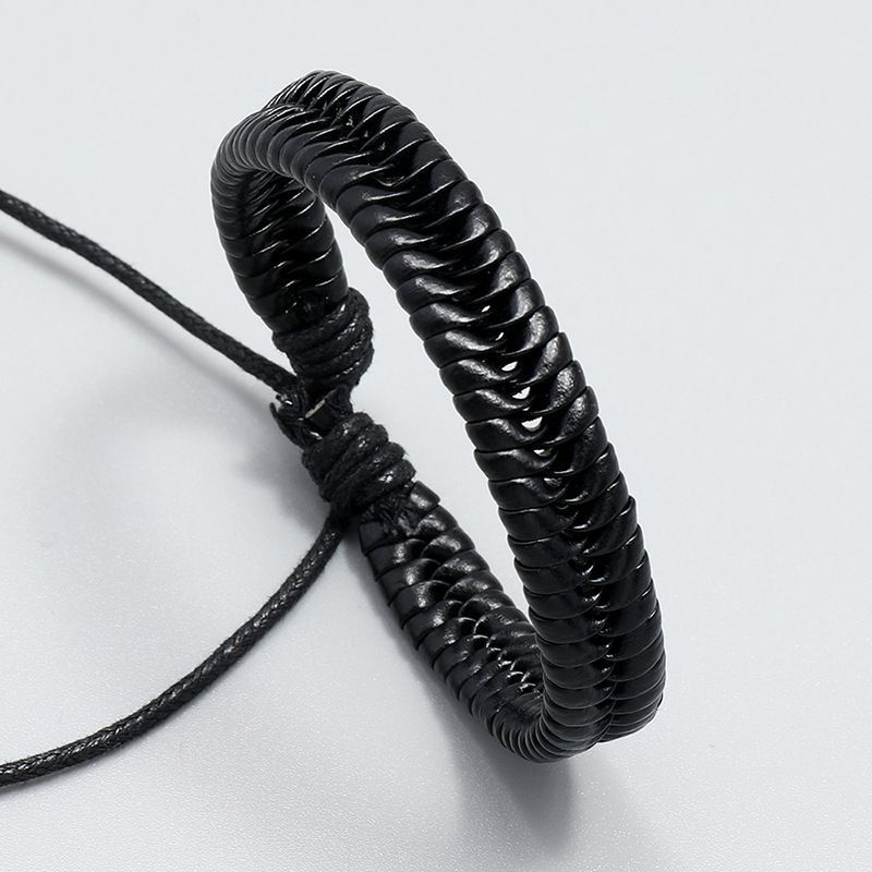 Bracelet en cuir tissé fait main, accessoires de style punk, simple, tendance, bijoux tendance, tendance, tendance, tendance_voghion.com