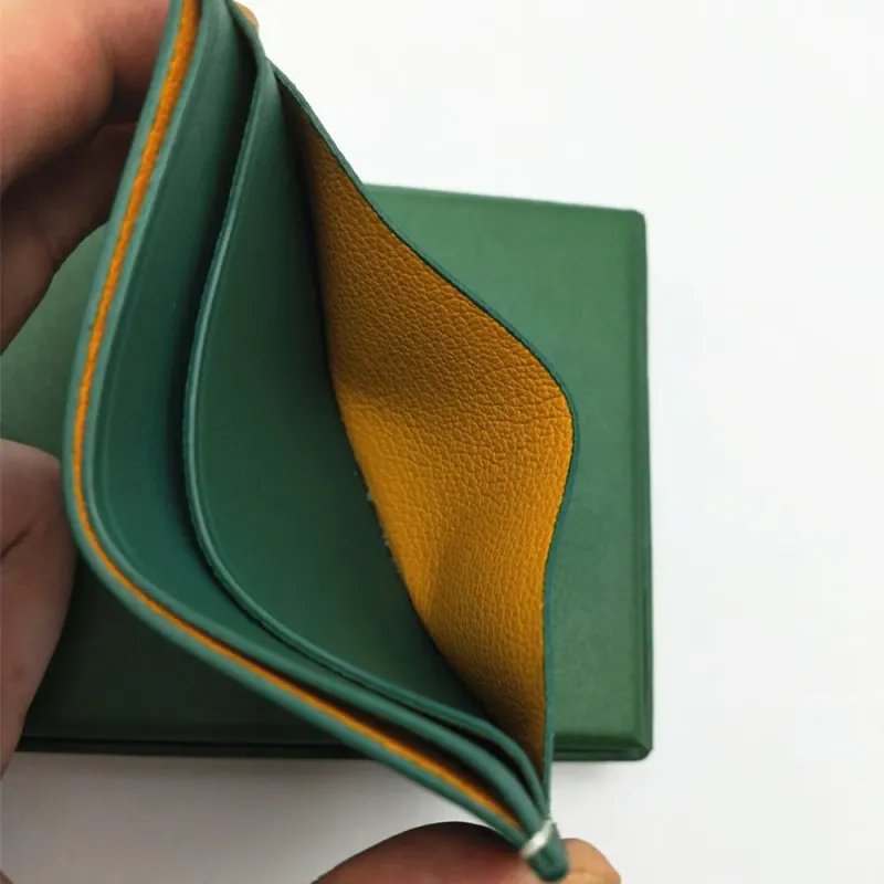 New Men Women Credit Card Holder Coated Canvas With Real Leather Pocket Mini Slim Wallet With Box_voghion.com