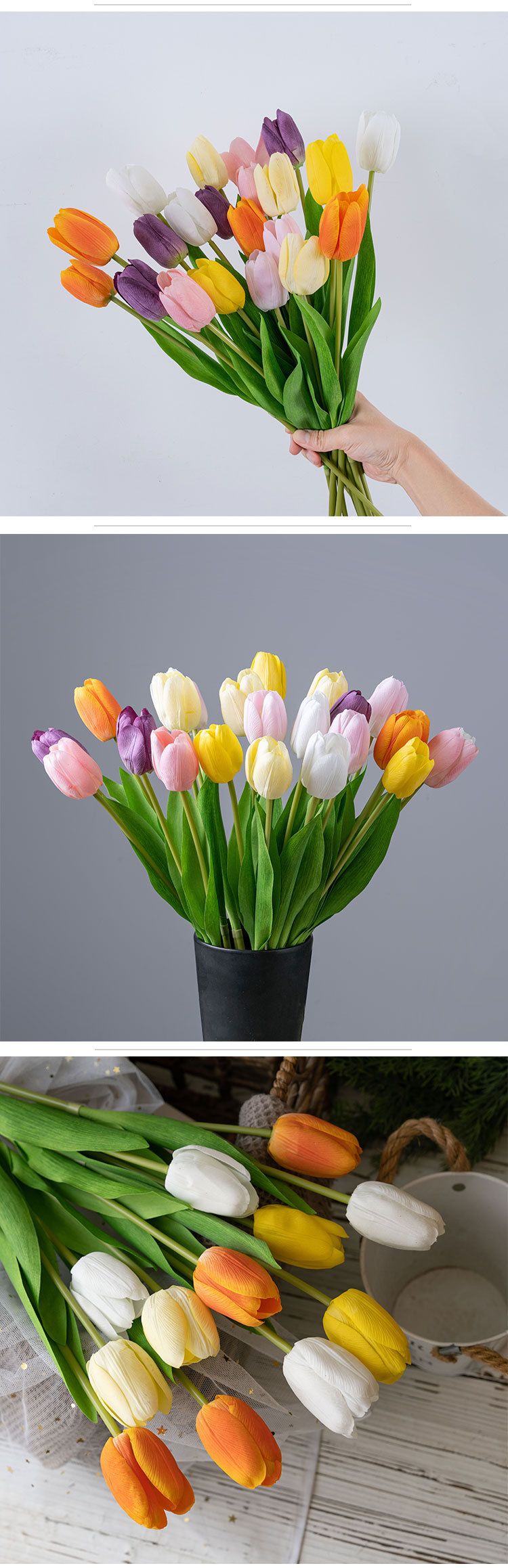 Artificial Decorations Flowers INS Style Dancing Stars Feel Tulip Artificial Flowers Manufacturers Home Decoration Wedding_voghion.com