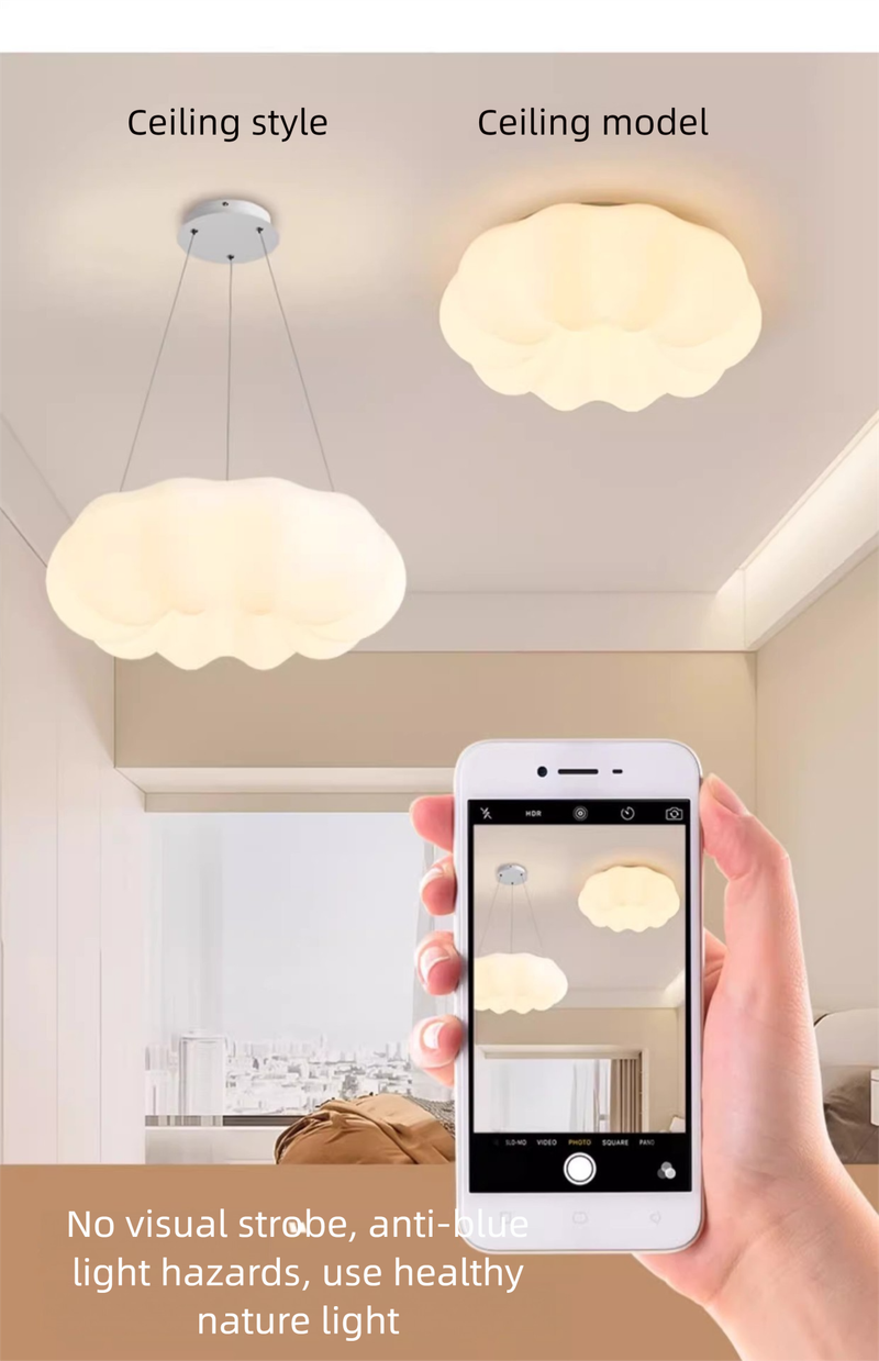 Internet-Berühmtheit Kürbis Decke LED Lampe Creme Stil Master Schlafzimmer Runde Einfache Kindergarten Kinderzimmer Licht_voghion.com