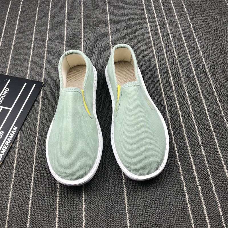Ademende gele stoffen schoenen, casual instappers voor koppels_voghion.com