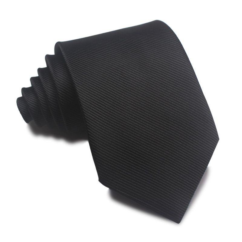 Cravatta formale da uomo e da donna in seta di poliestere da 8 cm, annodata a mano, colore nero e grigio scuro, stile business di alta qualità, Shaoxing Shengzhou_voghion.com