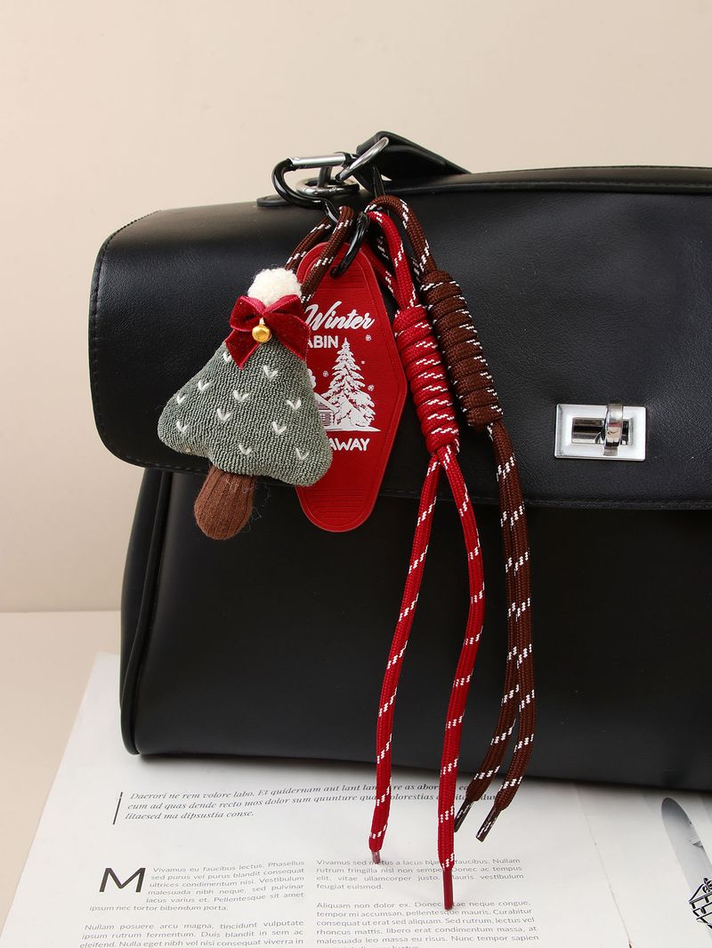 Christmas Themed Wool Knitted Small Hat Creative Love Christmas Tree Bag Pendant Cute Versatile Keychain_voghion.com