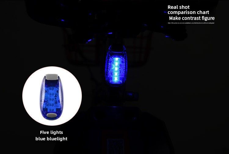 Multifunktionales LED-Fahrradrücklicht Outdoor-Reiten Nachtlauf 5 Lichter Warnlicht Rucksack Hängelicht Helmlicht_voghion.com