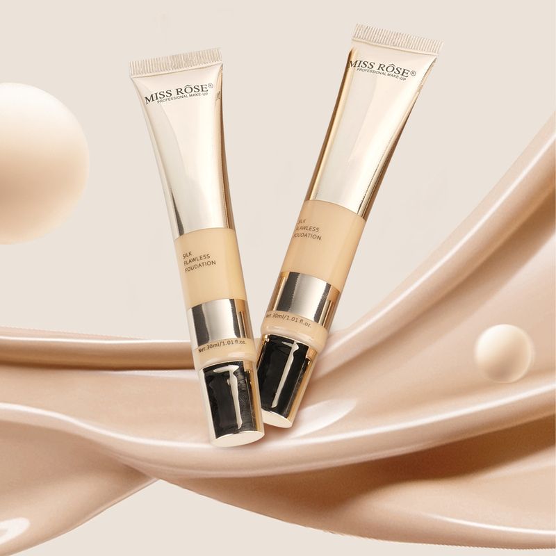 Long-Lasting Liquid Foundation - Golden Tube, Full Coverage & Transfer-Proof, Universal Shade For All Skin Tones_voghion.com