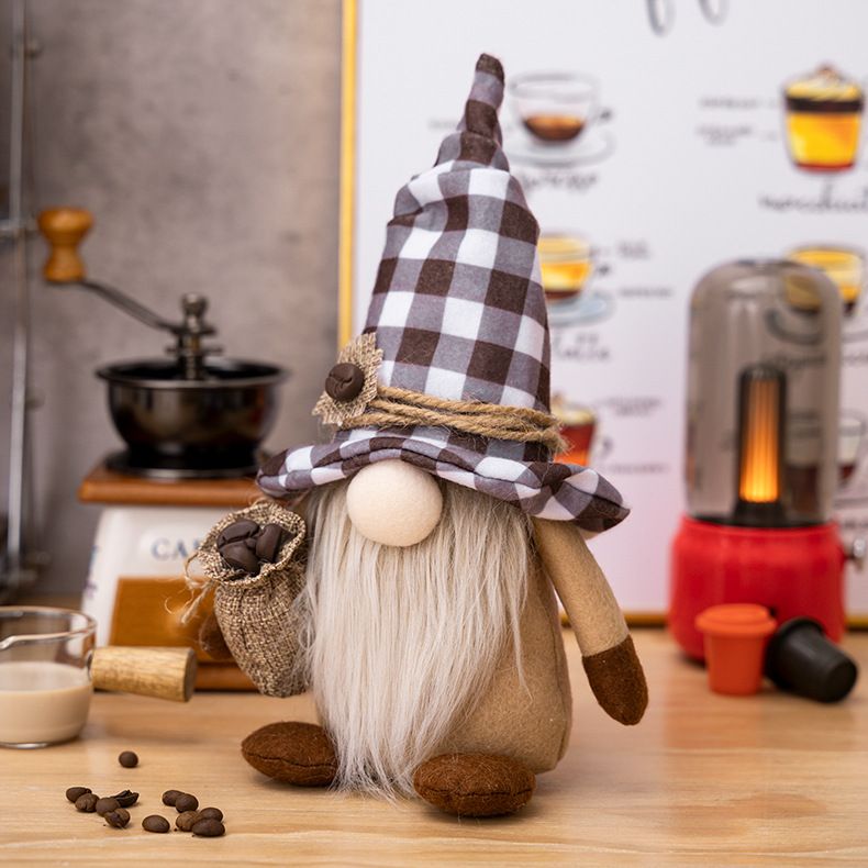 Haube Grenzüberschreitende neue Wohndekoration Kaffee Gesichtslose Puppe Zwerg Ornamente Halten Kaffeebohne Rudolph Puppe_voghion.com