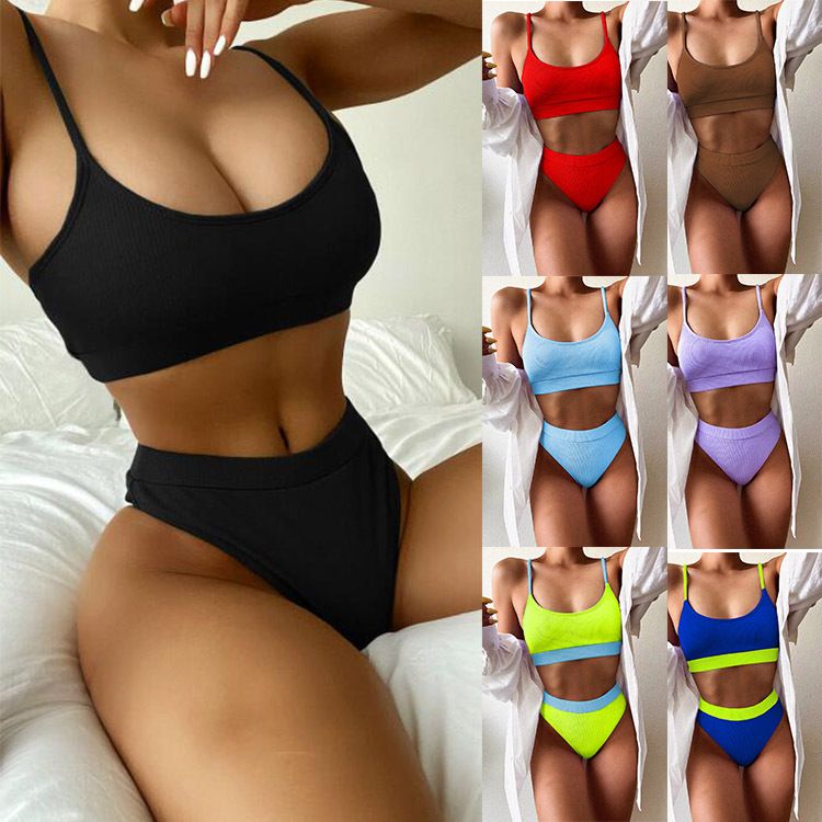 Maillot de bain simple Bikini Maillots de bain pour femmes Maillot de bain bikini fendu_voghion.com