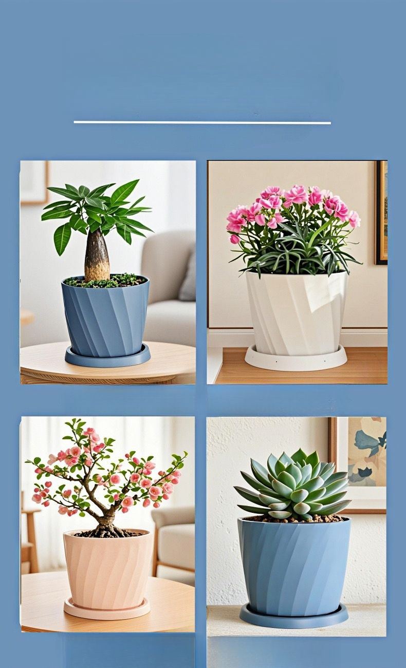 Pianta grassa verde in vaso piccolo, minimalista, addensata, in resina creativa, doppia, in vaso piccolo._voghion.com