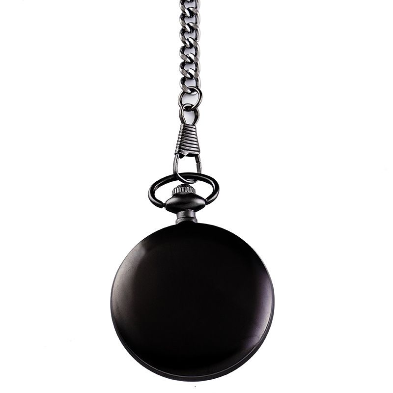 Sinas Black Hollow Mechanical Round Exquisite Coverless Pocket Watch_voghion.com