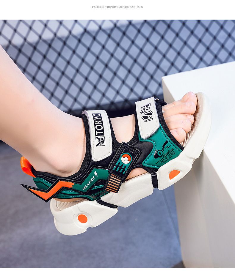 Sandalen männlich 2024 Neue Sommer hübsche mittlere und große Strand atmungsaktive Grundschule Kinderschuhe_voghion.com