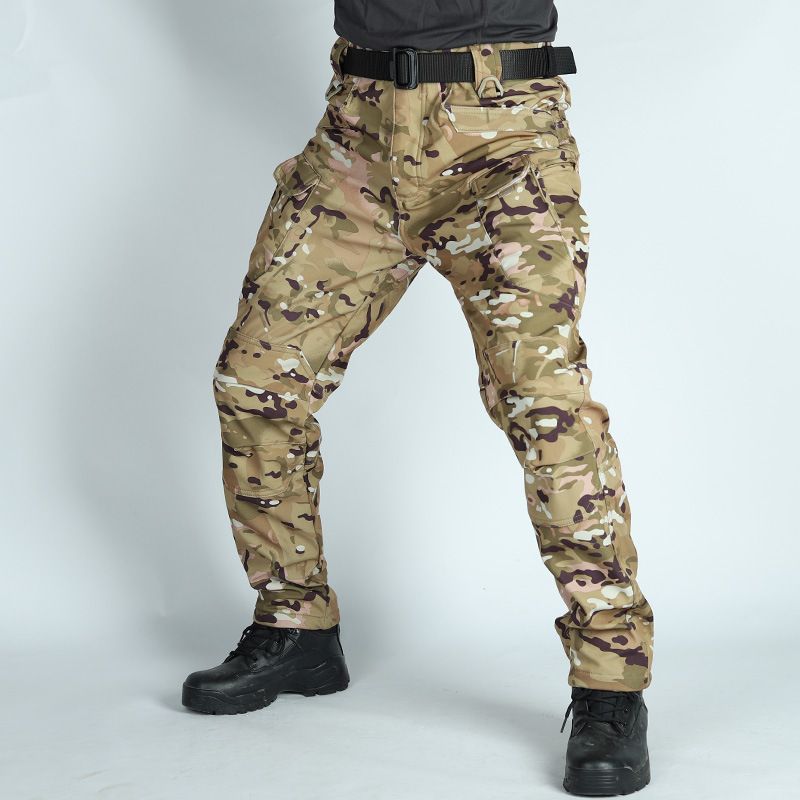 Thermo-Cargohose für Herren im Winter – Fleecegefütterte taktische Softshellhose für Outdoor-Sportarten (X7-Serie, Grau/Braun/Camouflage/Schwarz/Khaki, Größen S-4XL)_voghion.com