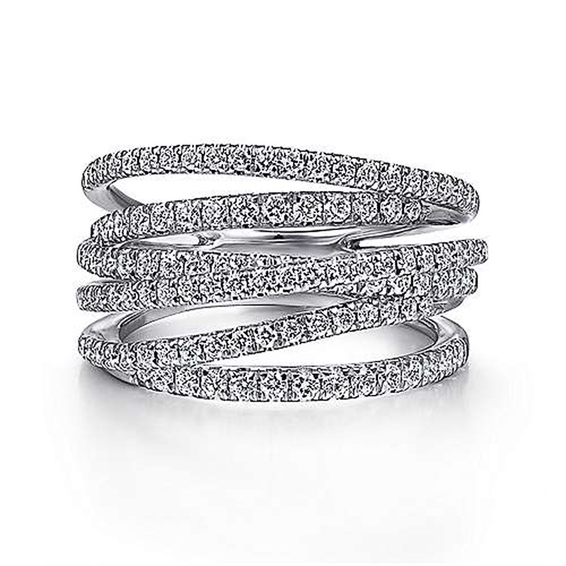 Anello universale in stile hip-hop di Cao Shi, anello avvolto da linee geometriche, bracciale multistrato irregolare da donna_voghion.com