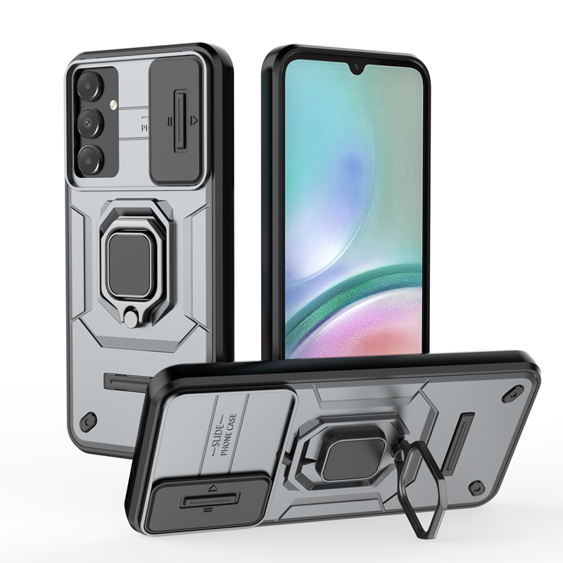 Funda protectora para cámara deslizante para teléfono Samsung Galaxy A15 A25 A35 A55, funda con anillo con soporte magnético para A 15 25 35 55_voghion.com