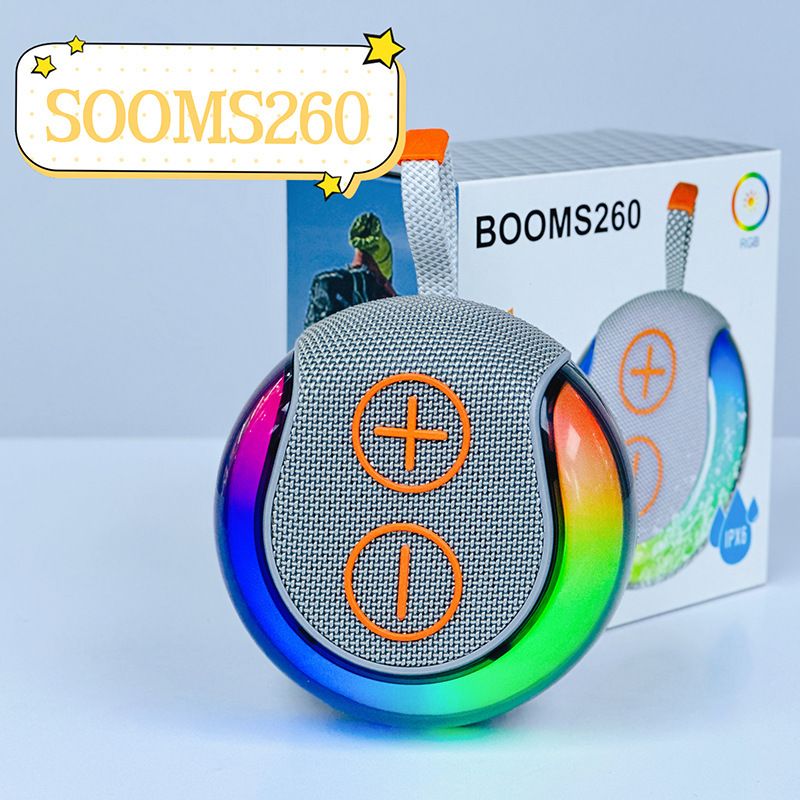 Handheld portable outdoor mini home RGB light effect subwoofer card insertion Bluetooth small speaker boom 260_voghion.com