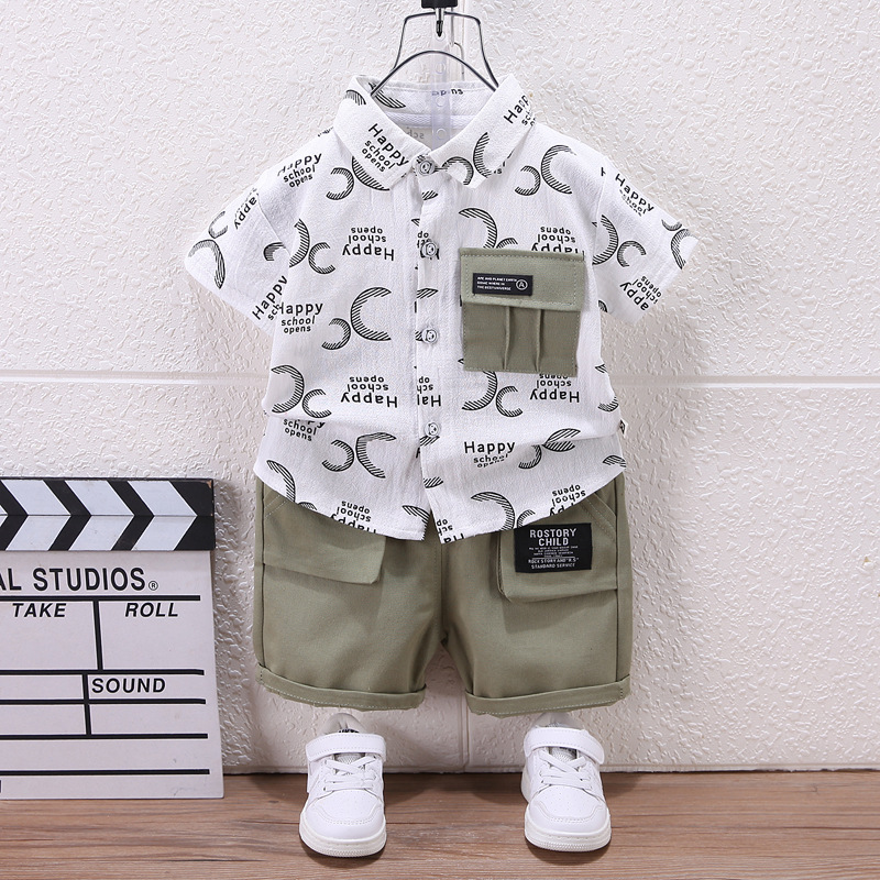 Kids’ Clothing New Summer Children's Casual Short Sleeved Suits For Small And Medium Sized Boys Summer Clothes_voghion.com