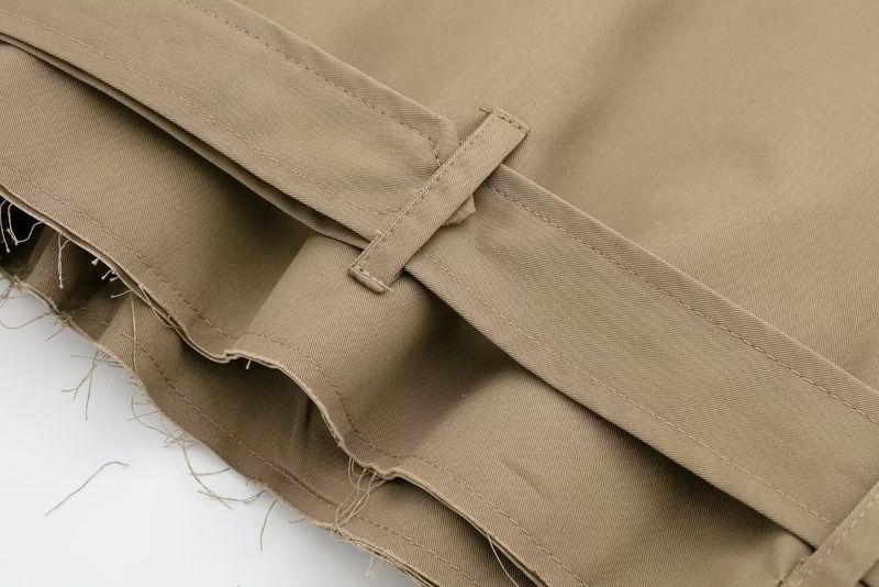 Trench corto da donna – Giacca blazer casual slim fit con cintura, doppiopetto (nero, cachi, marrone scuro, blu navy, verde militare)_voghion.com