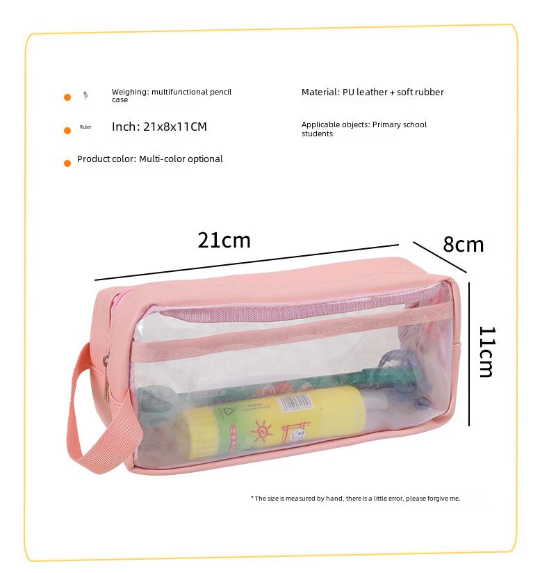 Penar transparent cu dublu strat, capacitate mare, lapte și sare, Ins, japonez, liceu și școală primară, stilou de stocare cu valoare ridicată a culorii_voghion.com