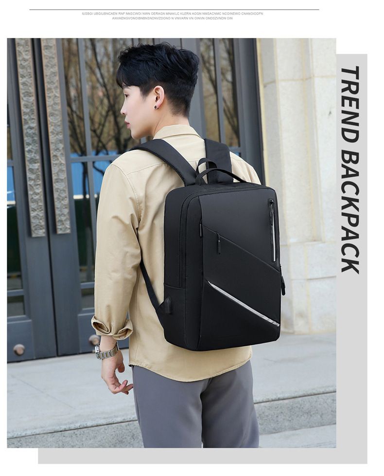 Zaino da uomo Borsa per computer da lavoro Borsa per studenti alla moda con ricarica USB Zaino da scuola_voghion.com