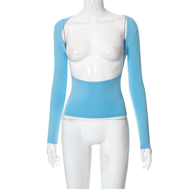 Roupas femininas novas blusas reversíveis de cor sólida_voghion.com