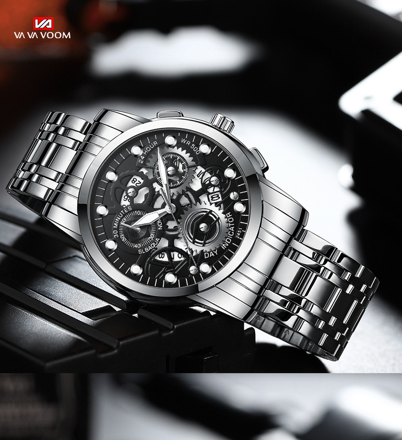 Montres à bracelet en acier pour hommes, montres étanches pour hommes_voghion.com