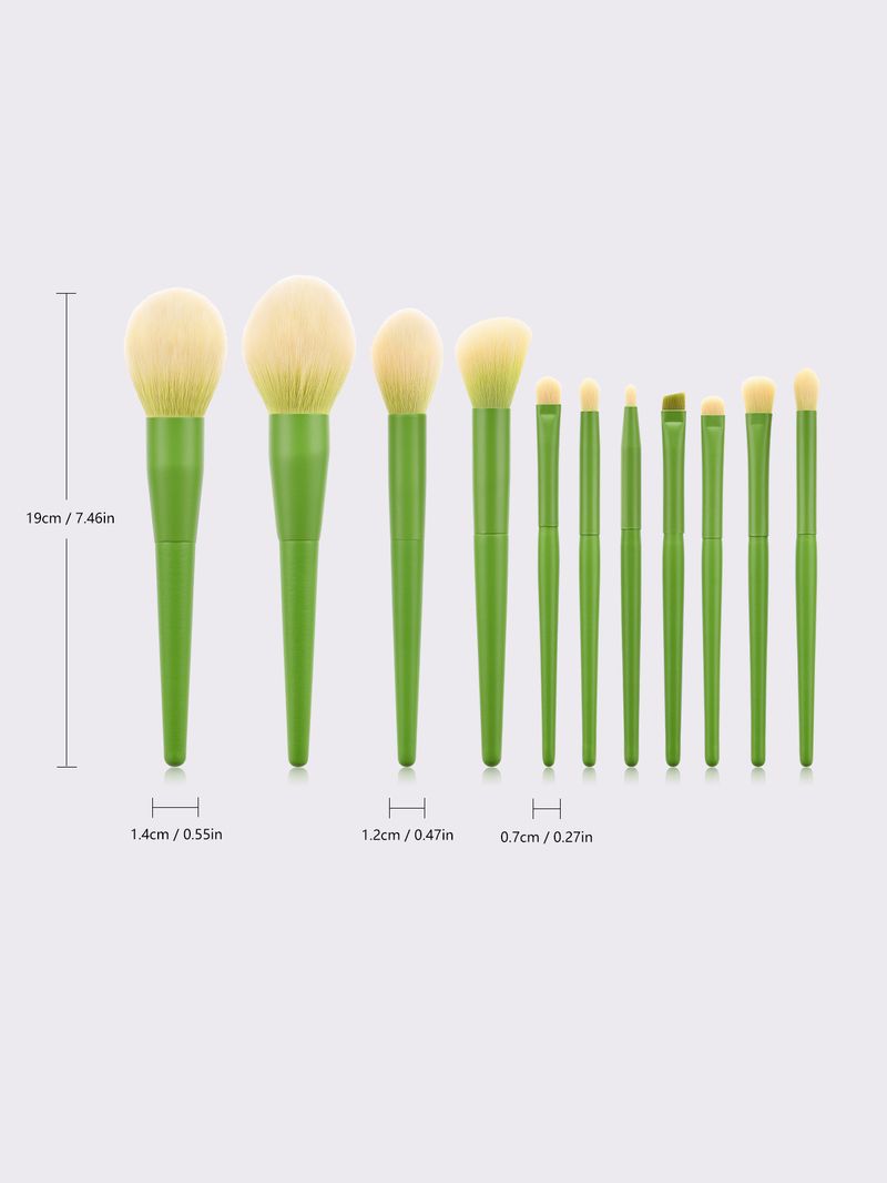 11-tlg. Grünes Make-up-Pinsel-Set Professionelles Make-up-Pinsel-Set für das Gesicht FINDCOLOR Direktverkauf ab Werk_voghion.com