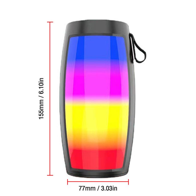 Głośniki bezprzewodowe Bluetooth S12, przenośne pudełko, subwoofer, bas, odtwarzacz MP3, system dźwiękowy, światła LED_voghion.com
