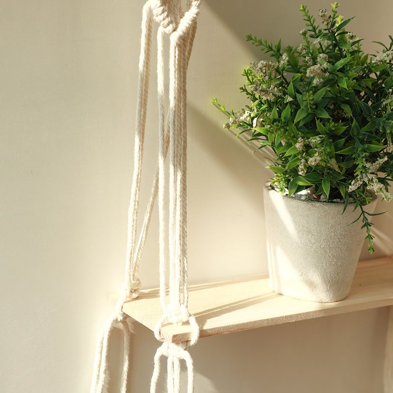 Bohemian souvenir hand-woven wooden stick flower pot rack simple home living room wall hanging_voghion.com