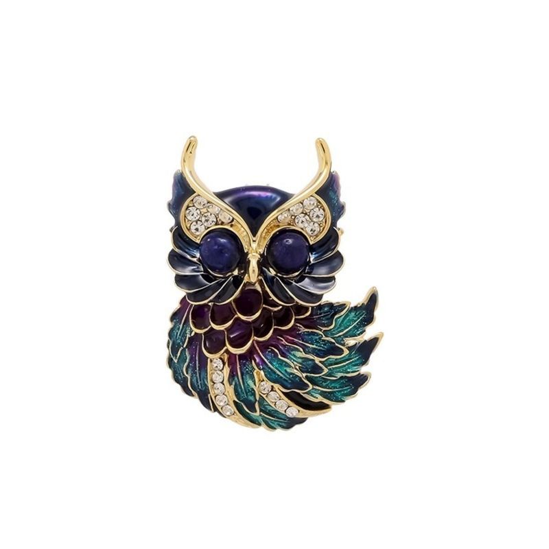 Design Sense Niche Enamel Painted Owl Brooch High-end Men's And Women's High-end Corsage Suit Accessories Personalized Pin_voghion.com