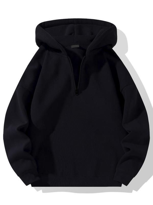Reißverschluss Hoodie Lockerer Sport- und Freizeitpullover Premium Winter Langarmshirt_voghion.com