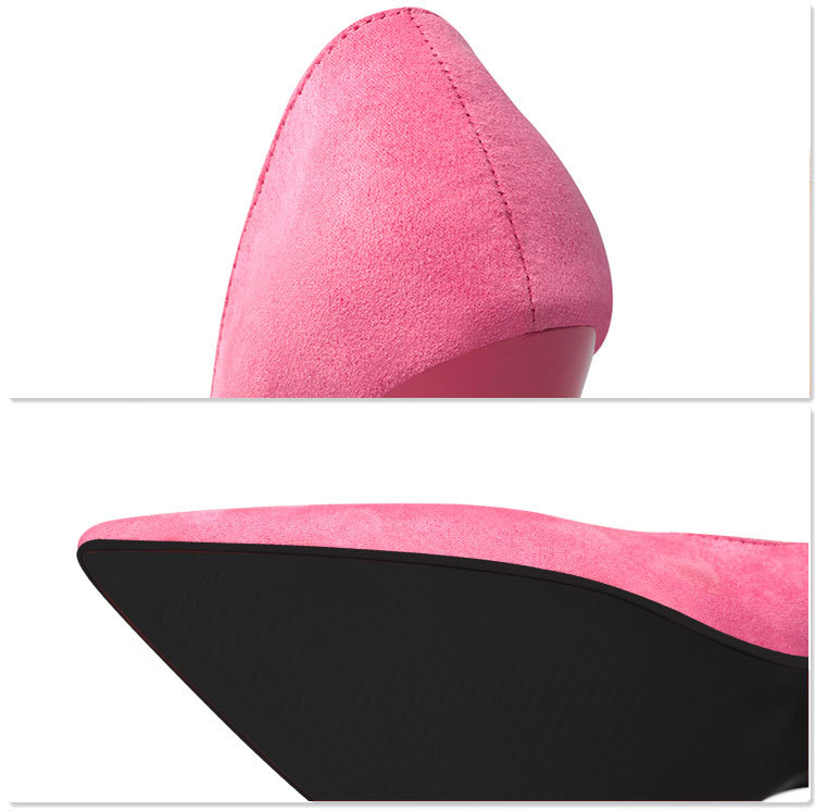 8915-3 Korean version fashionable and minimalist slim high heeled suede for slimming effect, shallow mouthed pointed_voghion.com