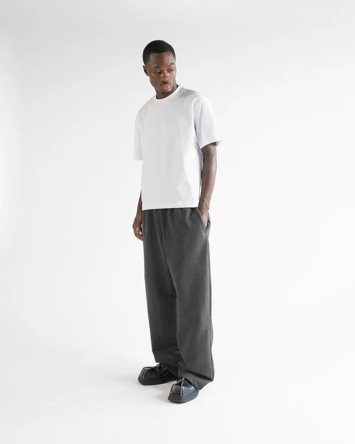 Autumn Winter Men's Comfortable Casual Loose Wide-Leg Long Pants Elastic Waistband Straight Fleece Sweatpants_voghion.com