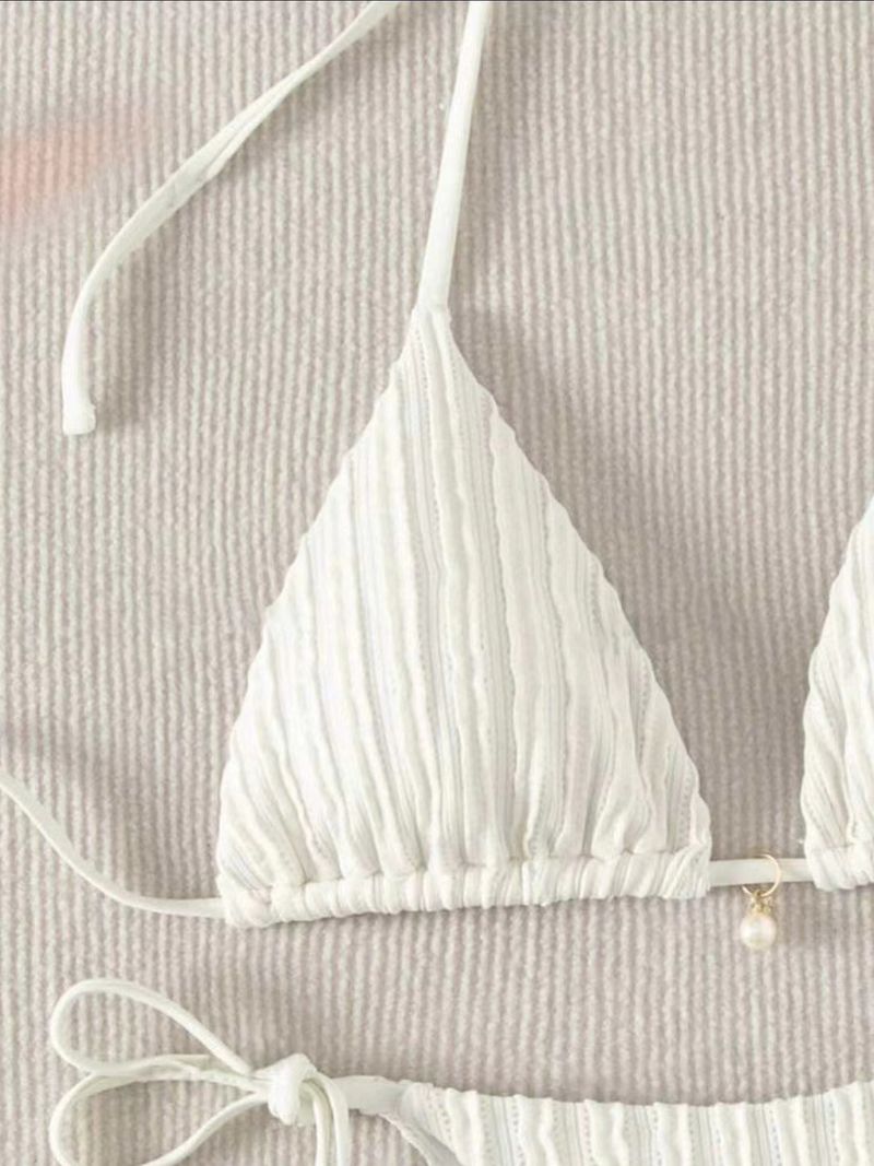 Abbigliamento da donna, nuovo costume da bagno bikini sexy con spacco, due pezzi, con coulisse e schiena scoperta_voghion.com