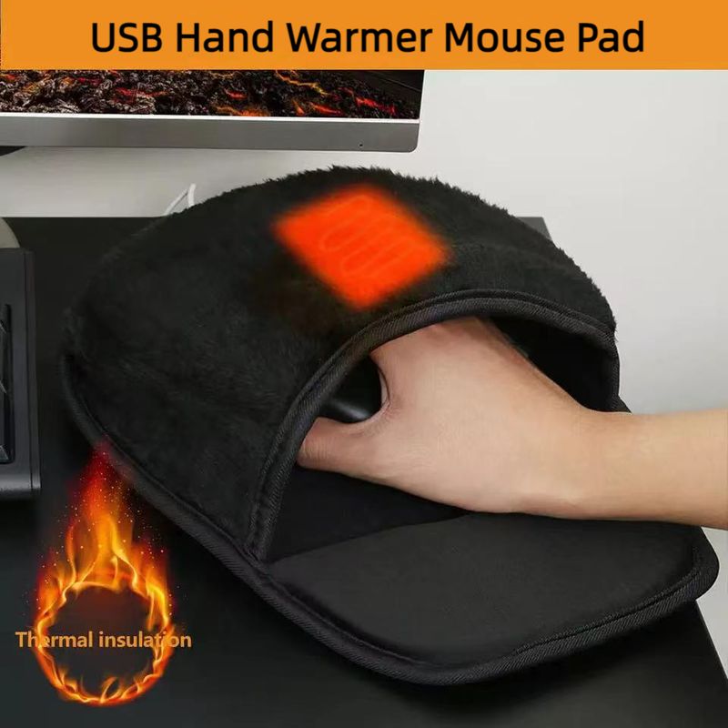 Tapis de souris chauffant USB avec repose-poignet pour gamer, chaud, mignon, pour ordinateur de bureau, doux et tendance_voghion.com