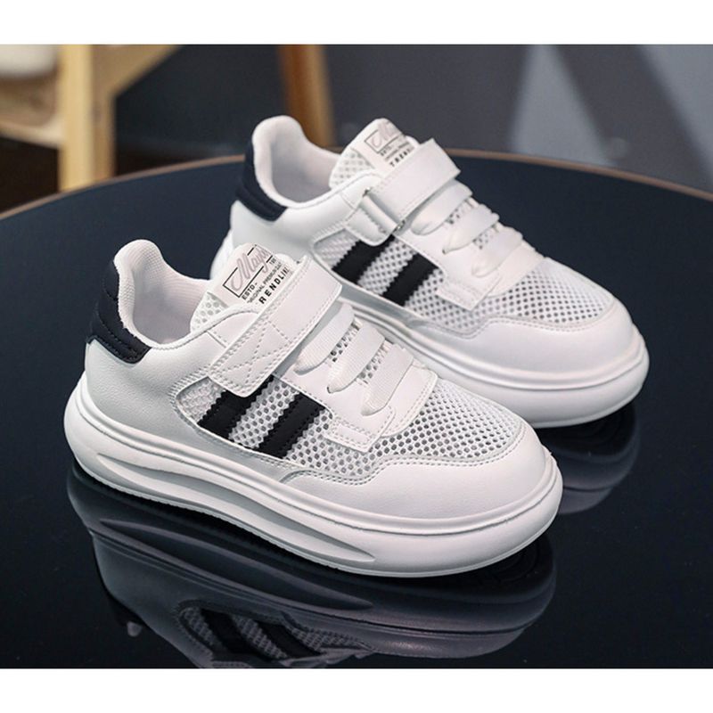 Boys Little White Shoes Girls White Sneakers Children's Board Shoes Kindergarten Primary School Children Running Shoes Mesh Breathable_voghion.com