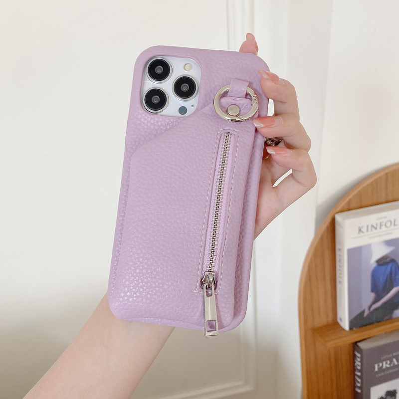 Mobile phone case coin purse card holder mobile phone case suitable for iPhone15 mobile phone case Apple 13promax protective cover 12 women_voghion.com